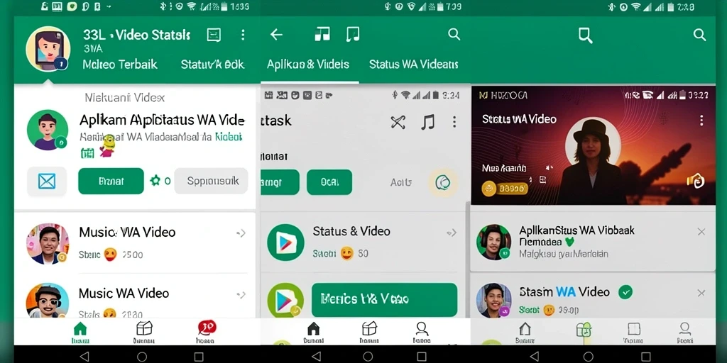 Antarmuka aplikasi 33L yang user-friendly untuk status WA Video.