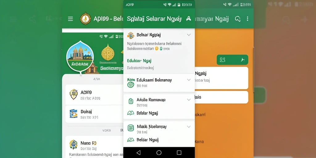 Tampilan antarmuka ADI99 untuk belajar ngaji yang interaktif dan menarik.