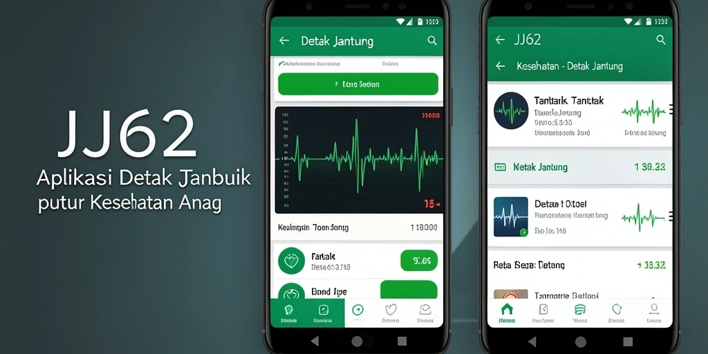 Antarmuka JJ62 menampilkan grafik detak jantung yang jelas dan informatif.