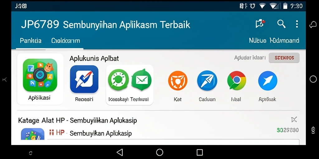 Tampilan antarmuka <strong>JP6789</strong> yang intuitif untuk menyembunyikan aplikasi.