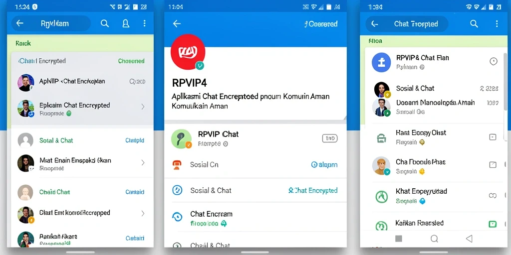 Antarmuka aplikasi RPVIP4 yang nyaman dan aman untuk chatting.