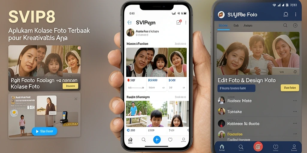 Antarmuka intuitif SVIP8 untuk kolase foto yang menarik.