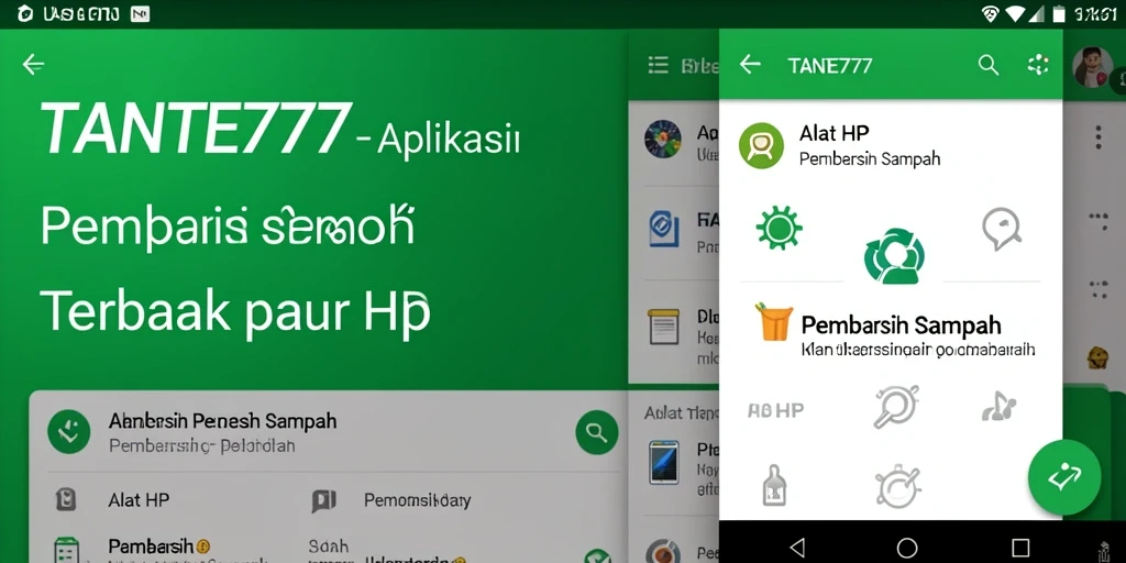 Tampilan antarmuka utama aplikasi TANTE777 untuk pembersihan sampah.