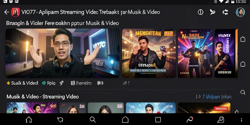 Tampilan antarmuka VIO77 yang menarik dan fungsional untuk Streaming Video.