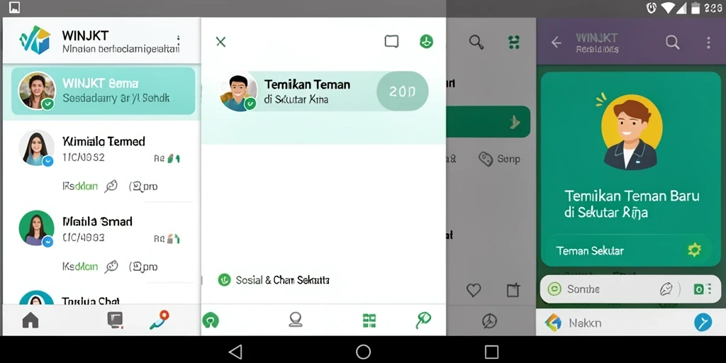 Tampilan antarmuka WINJKT yang ramah pengguna untuk mencari teman baru.