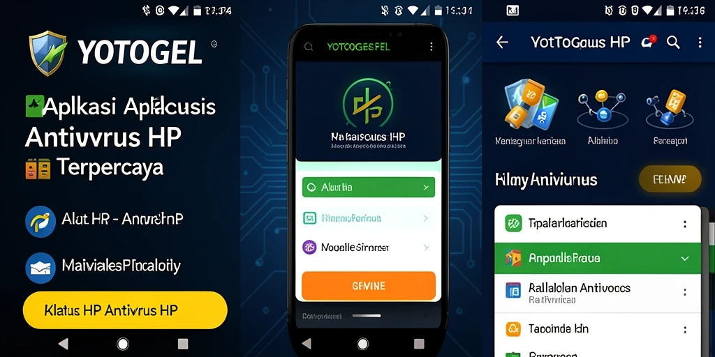 Antarmuka pengguna YOTOGEL yang sederhana dan efektif dalam fungsi Antivirus HP.